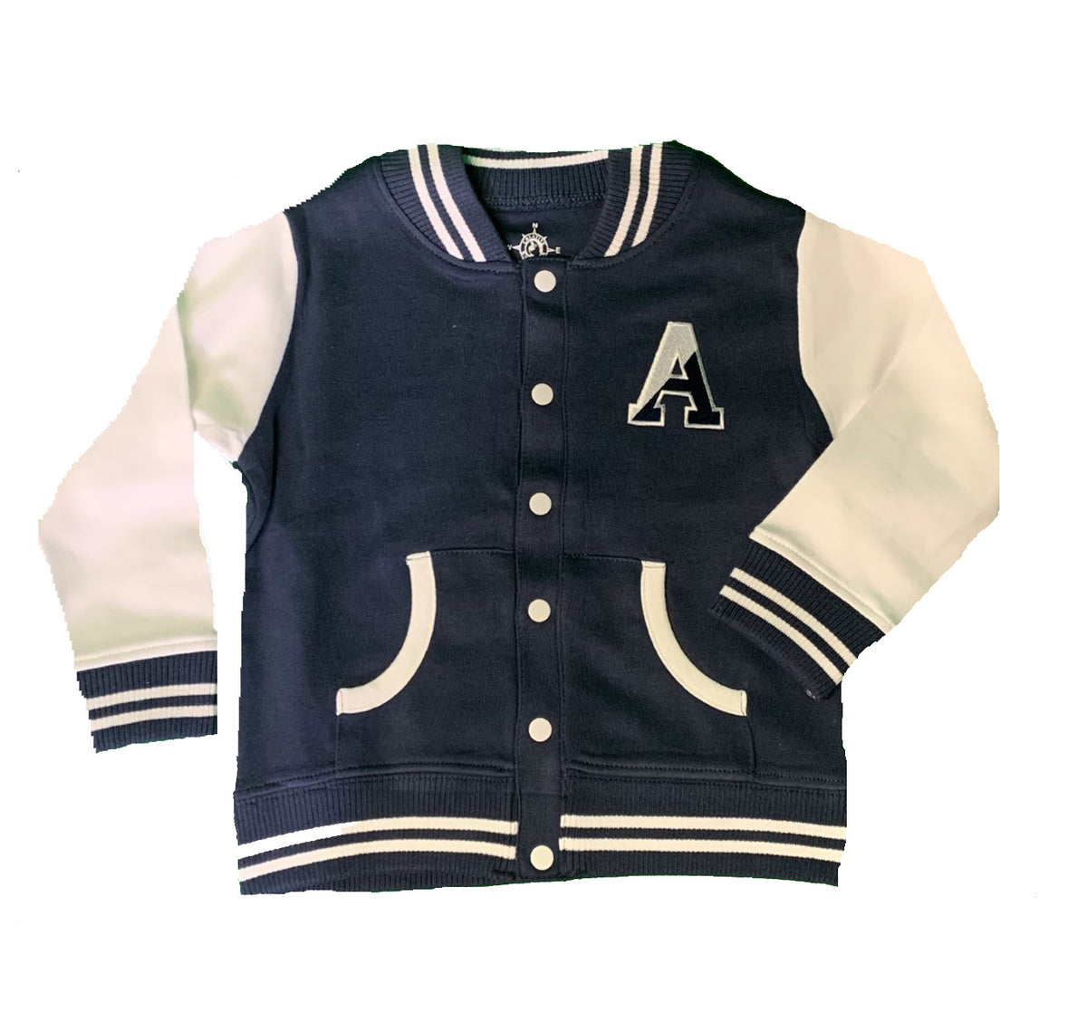 Navy Blue and Grey Varsity Jacket