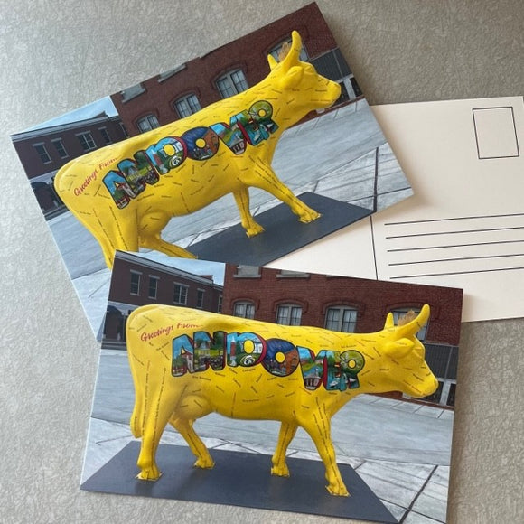 Welcome to Andover Yellow Cow Postcard